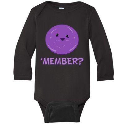 Member Berries 'Member? Funny Berry Meme Baby Long Sleeve Bodysuit