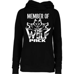 Member Of The Wolf Pack Womens Funnel Neck Pullover Hood