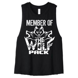 Member Of The Wolf Pack Women's Racerback Cropped Tank