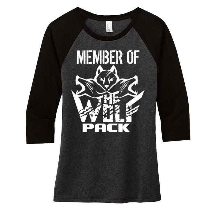 Member Of The Wolf Pack Women's Tri-Blend 3/4-Sleeve Raglan Shirt