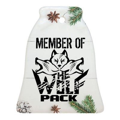 Member Of The Wolf Pack Ceramic Bell Ornament