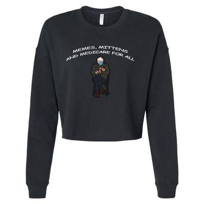 Memes Mittens And Medicare For All Cropped Pullover Crew