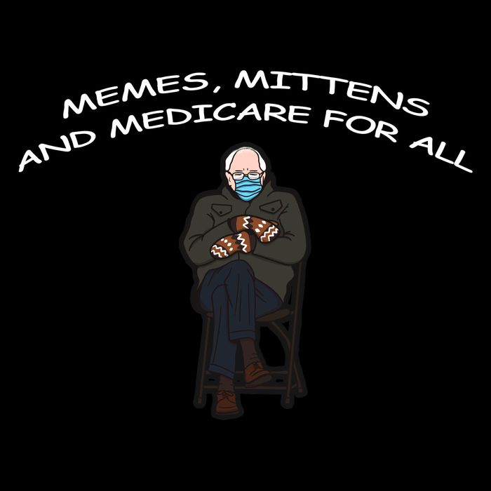 Memes Mittens And Medicare For All Cropped Pullover Crew