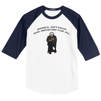 Memes Mittens And Medicare For All Baseball Sleeve Shirt