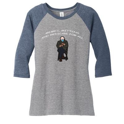 Memes Mittens And Medicare For All Women's Tri-Blend 3/4-Sleeve Raglan Shirt