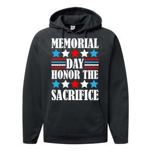 Memorial Day Honor The Sacrifice  Performance Fleece Hoodie