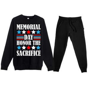 Memorial Day Honor The Sacrifice  Premium Crewneck Sweatsuit Set