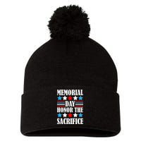 Memorial Day Honor The Sacrifice  Pom Pom 12in Knit Beanie