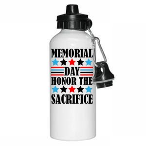 Memorial Day Honor The Sacrifice  Aluminum Water Bottle