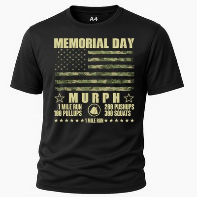 Memorial Day Murph Workout Camo USA American Flag Cooling Performance Crew T-Shirt