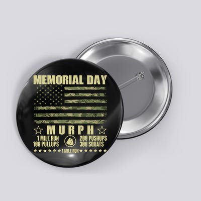 Memorial Day Murph Workout Camo USA American Flag Button