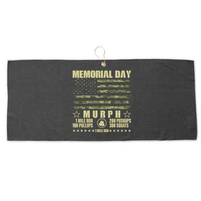 Memorial Day Murph Workout Camo USA American Flag Large Microfiber Waffle Golf Towel