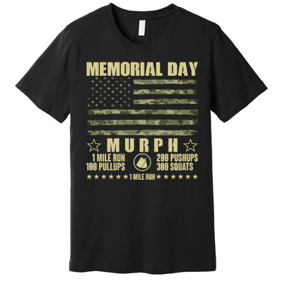 Memorial Day Murph Workout Camo USA American Flag Premium T-Shirt