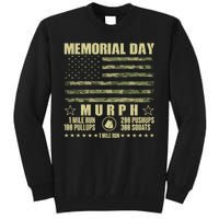 Memorial Day Murph Workout Camo USA American Flag Tall Sweatshirt