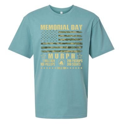 Memorial Day Murph Workout Camo USA American Flag Sueded Cloud Jersey T-Shirt