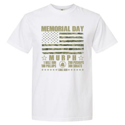 Memorial Day Murph Workout Camo USA American Flag Garment-Dyed Heavyweight T-Shirt