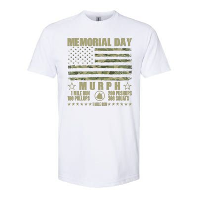 Memorial Day Murph Workout Camo USA American Flag Softstyle CVC T-Shirt