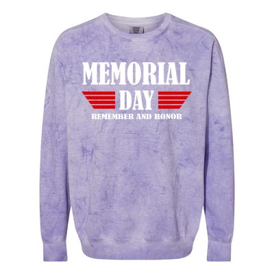 Memorial Day Remember And Honor Colorblast Crewneck Sweatshirt