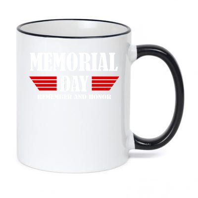 Memorial Day Remember And Honor 11oz Black Color Changing Mug