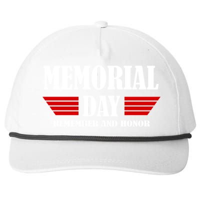 Memorial Day Remember And Honor Snapback Five-Panel Rope Hat