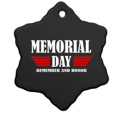 Memorial Day Remember And Honor Ceramic Star Ornament