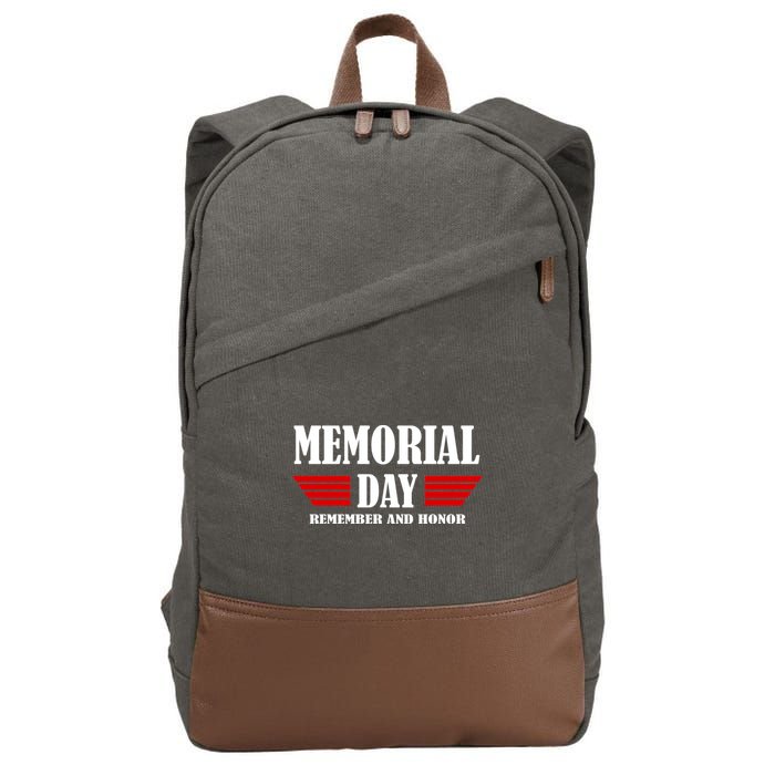 Memorial Day Remember And Honor Cotton Canvas Backpack