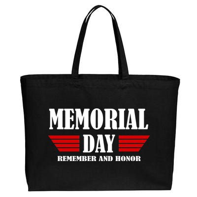 Memorial Day Remember And Honor Cotton Canvas Jumbo Tote