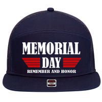 Memorial Day Remember And Honor 7 Panel Mesh Trucker Snapback Hat