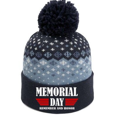 Memorial Day Remember And Honor The Baniff Cuffed Pom Beanie