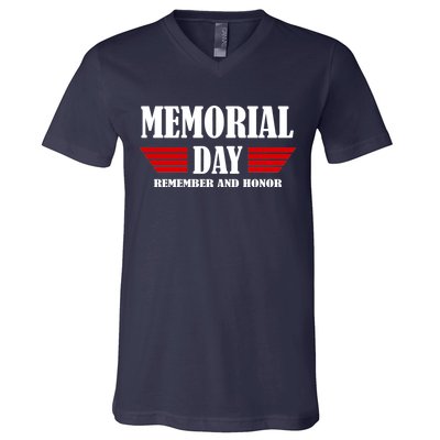 Memorial Day Remember And Honor V-Neck T-Shirt