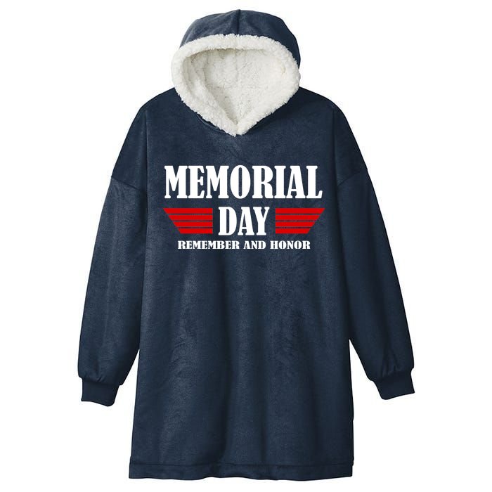 Memorial Day Remember And Honor Hooded Wearable Blanket