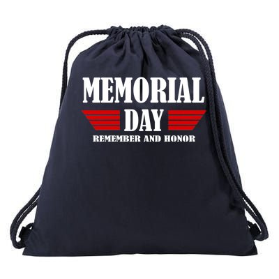 Memorial Day Remember And Honor Drawstring Bag