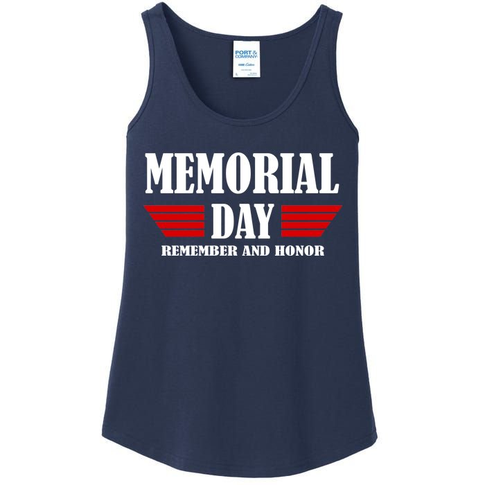 Memorial Day Remember And Honor Ladies Essential Tank