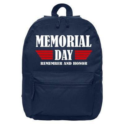 Memorial Day Remember And Honor 16 in Basic Backpack