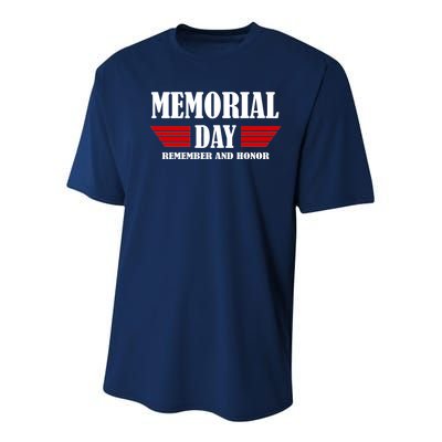 Memorial Day Remember And Honor Youth Performance Sprint T-Shirt