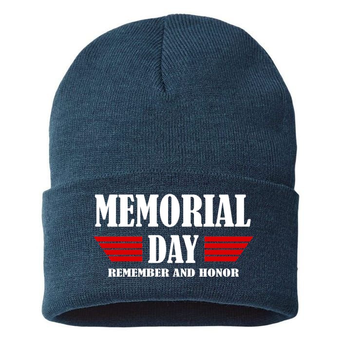 Memorial Day Remember And Honor Sustainable Knit Beanie