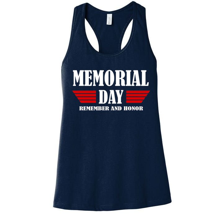 Memorial Day Remember And Honor Women's Racerback Tank