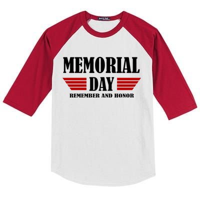 Memorial Day Remember And Honor Kids Colorblock Raglan Jersey