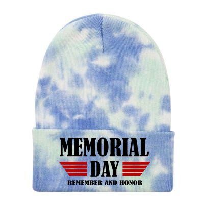 Memorial Day Remember And Honor Tie Dye 12in Knit Beanie