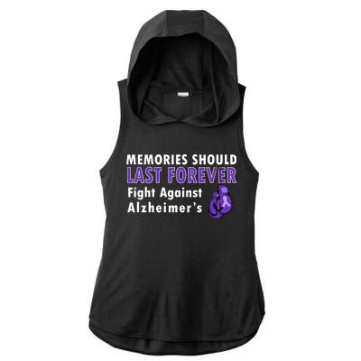 Memories Should Last Forever Fight Against Alzheimer's Ladies PosiCharge Tri-Blend Wicking Draft Hoodie Tank