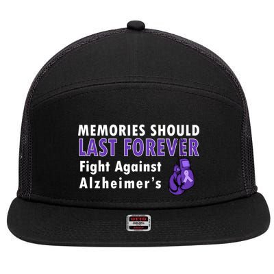 Memories Should Last Forever Fight Against Alzheimer's 7 Panel Mesh Trucker Snapback Hat