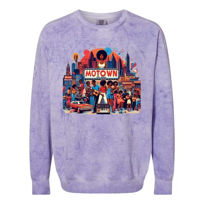 Motown Era Nostalgic Music Design Colorblast Crewneck Sweatshirt