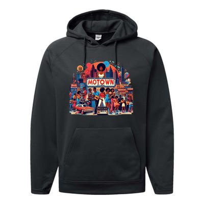 Motown Era Nostalgic Music Design Performance Fleece Hoodie