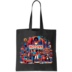 Motown Era Nostalgic Music Design Tote Bag