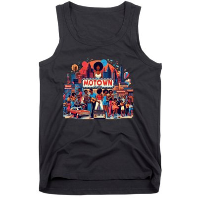 Motown Era Nostalgic Music Design Tank Top