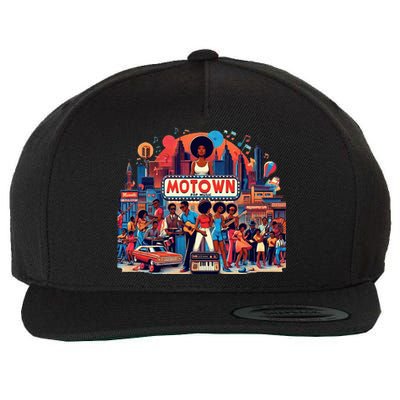 Motown Era Nostalgic Music Design Wool Snapback Cap