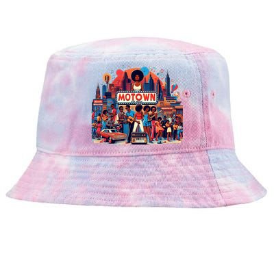 Motown Era Nostalgic Music Design Tie-Dyed Bucket Hat