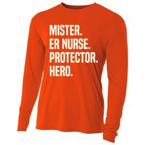 Mister Er Nurse Protector Hero Husband Profession Gift Cooling Performance Long Sleeve Crew