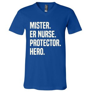 Mister Er Nurse Protector Hero Husband Profession Gift V-Neck T-Shirt