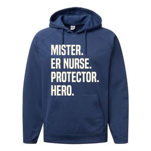 Mister Er Nurse Protector Hero Husband Profession Gift Performance Fleece Hoodie